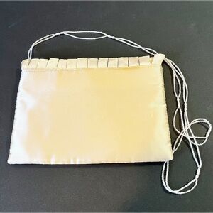 Champagne Satin Evening Handbag Cocktail Shoulder Beaded Sparkle Prom Wedding